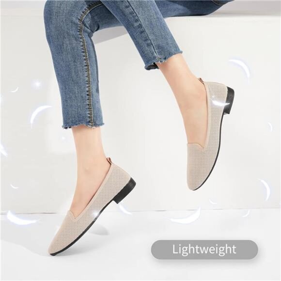 Women's Sparkly Flats Shoes Shiny Mesh Loafers Shoes Soft Memory Foam Flats - Picture 5 of 7